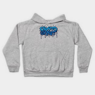 Crypto spirit street art blue color Kids Hoodie